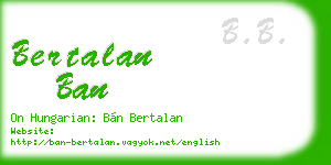 bertalan ban business card